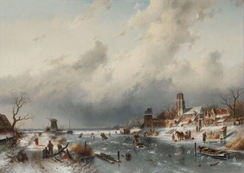 Charles Leickert - Winter in Holland Charles Leickert - Winter in Holland