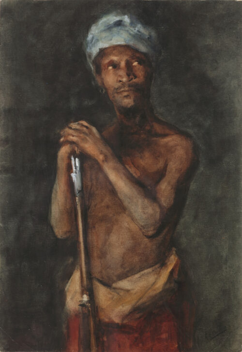 George Hendrik Breitner - Adolph Boutar holding a rifle George Hendrik Breitner - Adolph Boutar holding a rifle
