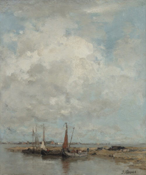 Jacob Maris-Boats in a harbor Jacob Maris-Boats in a harbor