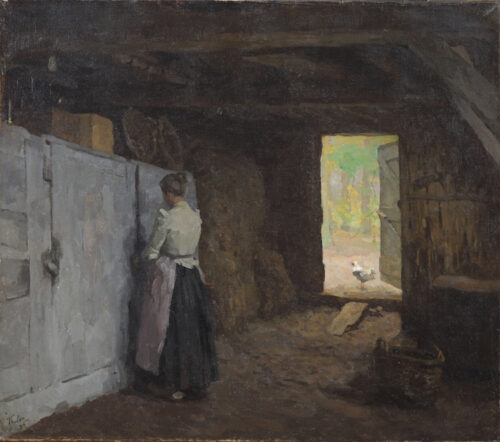 Willem Bastiaan Tholen - Peasant women in a barn Willem Bastiaan Tholen - Peasant women in a barn