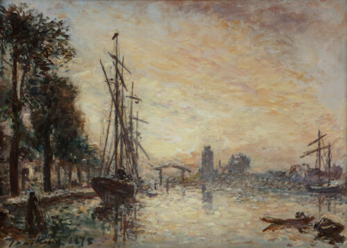 Johan Bartold Jongkind-Kalkhaven, Dordrecht, at sunset Johan Bartold Jongkind-Kalkhaven, Dordrecht, at sunset