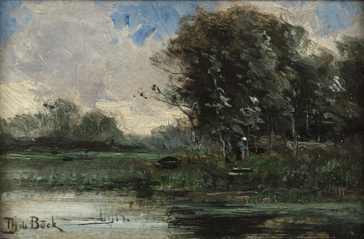 Theophile de Bock-On a river bank
