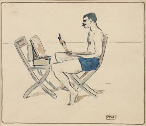 Joseph Itin-The artist at the beach Joseph Itin-The artist at the beach