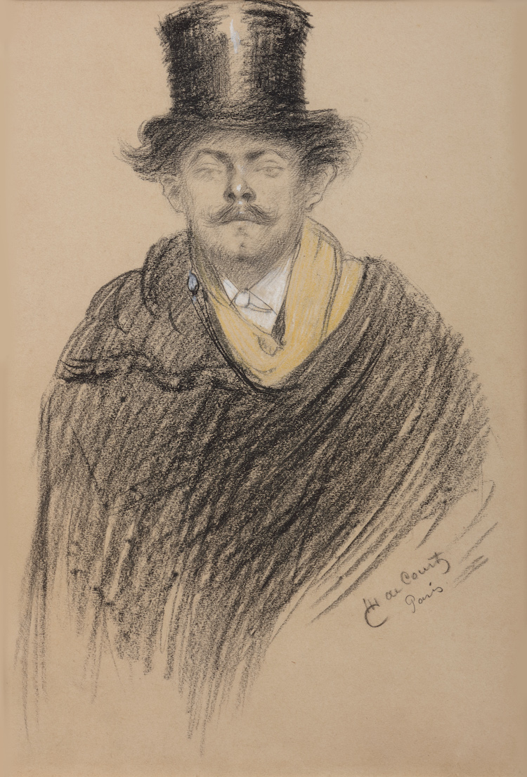 Henk de Court Onderwater - A self-portrait in cape and top hat