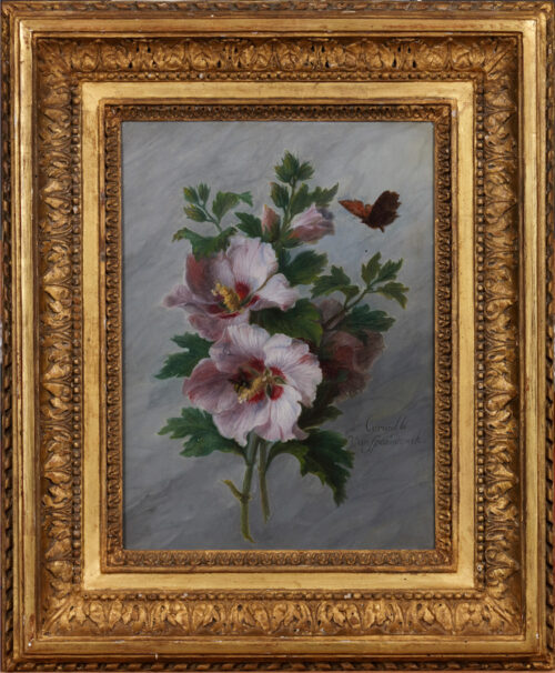 Cornelis Corneille van Spaendonck-Hisbiscus and a butterfly Cornelis Corneille van Spaendonck-Hisbiscus and a butterfly