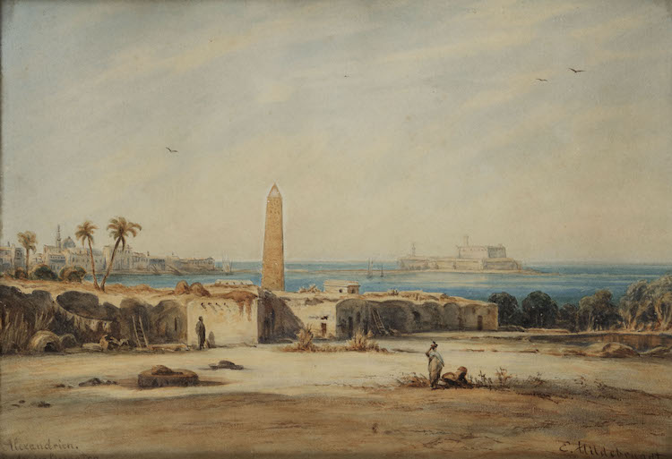 Eduard Hildebrandt-Cleopatra’s needle, Alexandria, Egypt