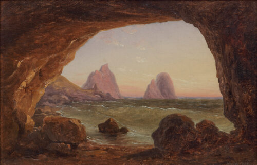 Gustav von Haugk-View from a grotto toward the Faraglioni, Capri, Italy Gustav von Haugk-View from a grotto toward the Faraglioni, Capri, Italy