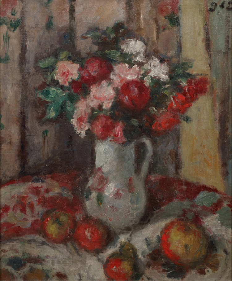 George d ‘Espagnat-Flowers in a vase and apples