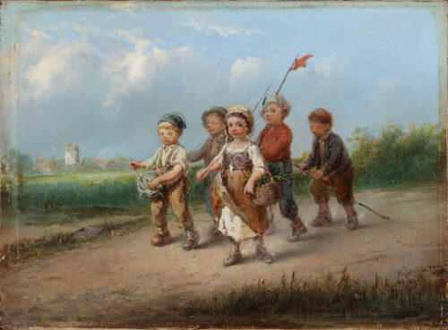 Honore Gaspard Delaroche-Following the drum Honore Gaspard Delaroche-Following the drum