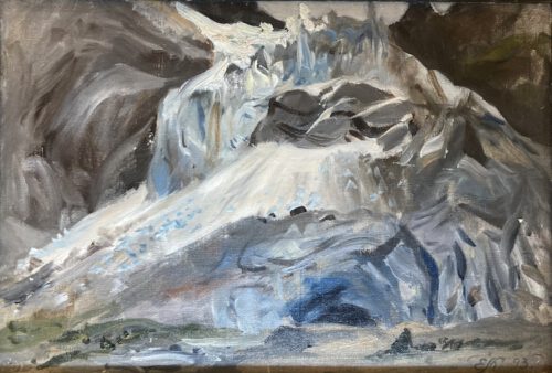 Carl Ernst Koerner-Glacier Grindelwald, Switzerland, an oil sketch