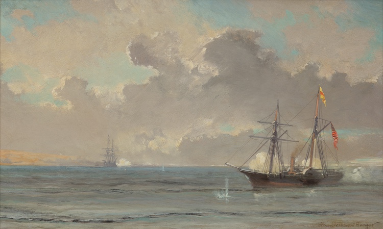 Jean Baptiste Henri Durand-Brager-The naval battle of Cherbourg, France