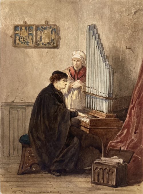 Edouard Hamman-Playing the organ