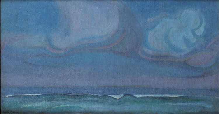 Adriaan Herman Gouwe - Clouds and waves, the Pacific Ocean, Tiarei, Tahiti