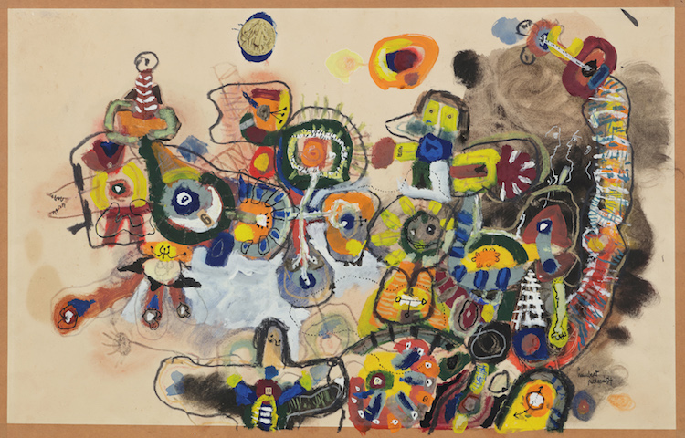 Lucebert (Lubertus Jacobus Swaanswijk) - Abstract composition (recto) , and figures (verso)