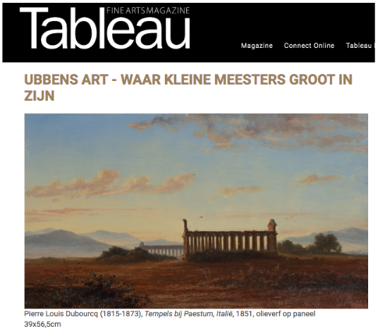 Job Ubbens - Artikel TABLEAU FINE ARTS MAGAZINE sept 2020 