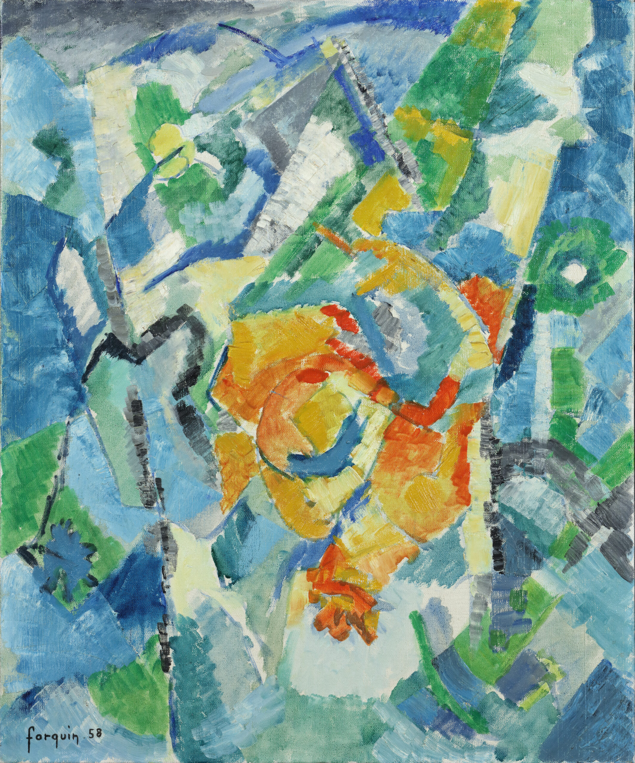 Jean Claude Forquin-Sunny Paysage-abstract composition