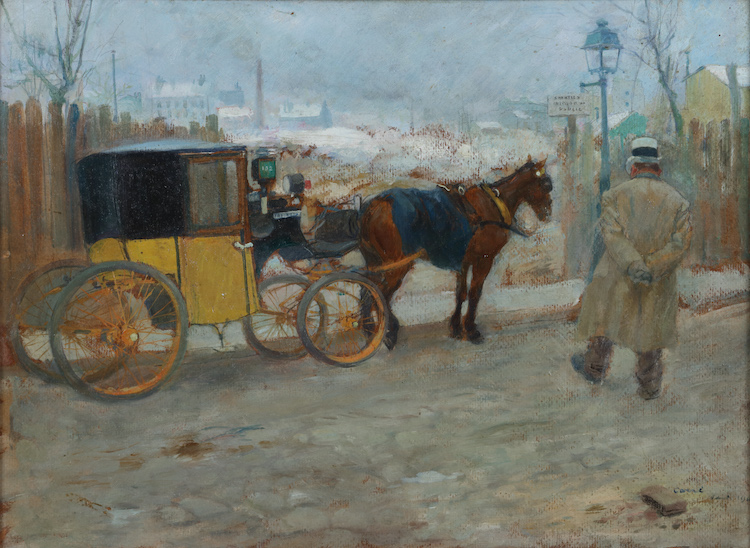 Leon Georges Carre-The Parisian cab