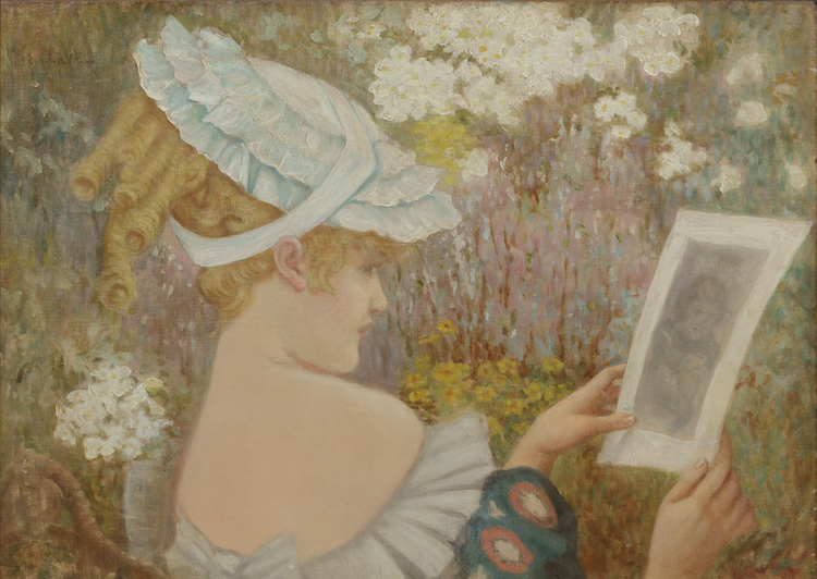 Ismael Adolphe Clavel-Admiring a work of art
