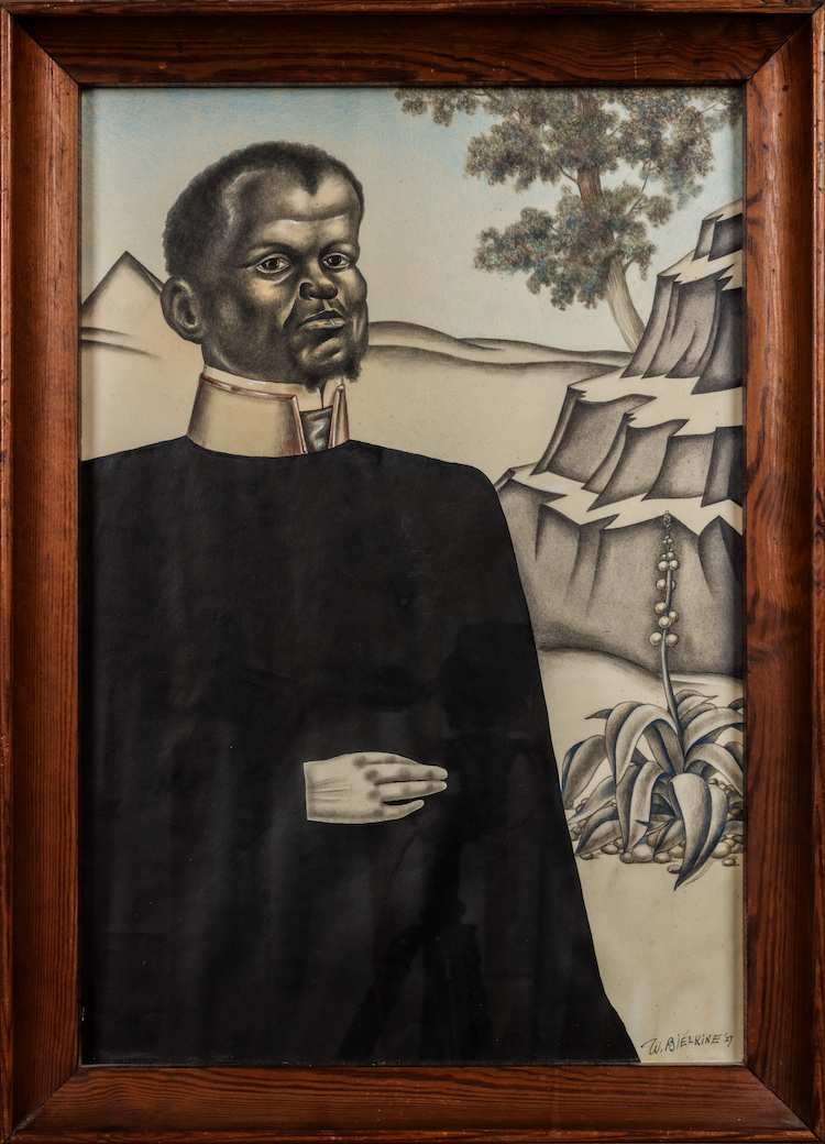 Wladimir Bielkine-A Priest in a tropical landscape
