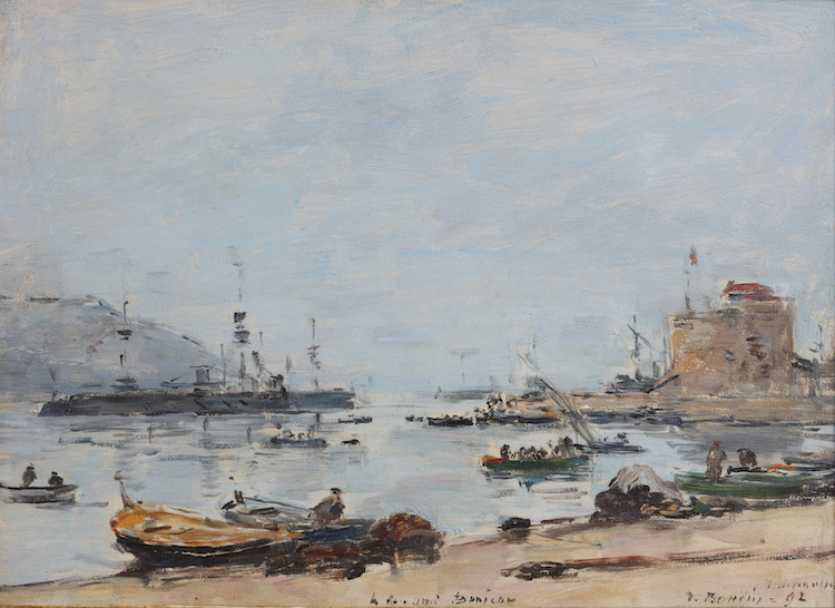 Eugene Boudin-The harbour of Villefranche