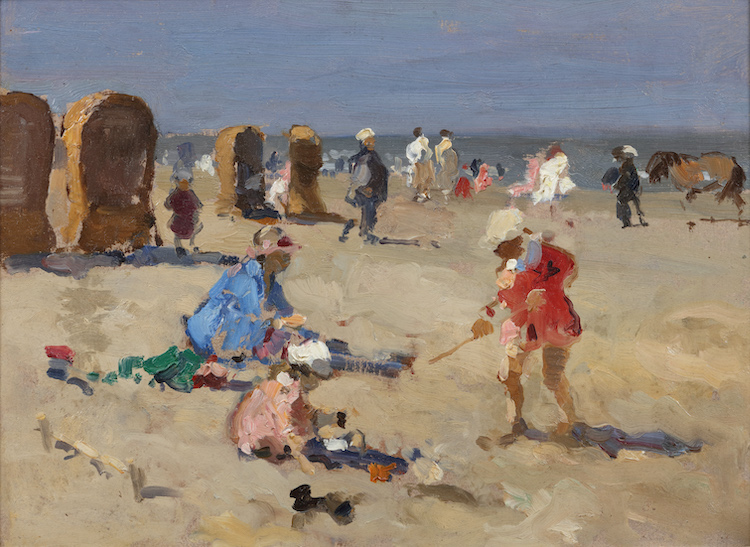 Cornelis Vreedenburgh-Playing on the beach at a summer’s day