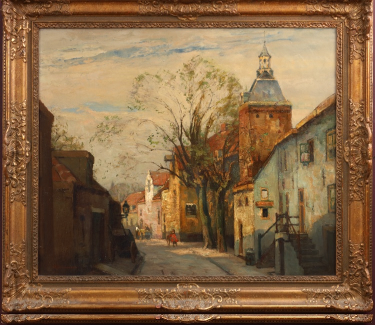 David Schulman-A view of the Muurhuizen with the Dieventoren, Amersfoort