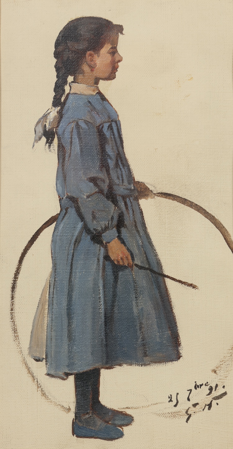 Georges Louis Hyon-Petite Fille au Cerceau