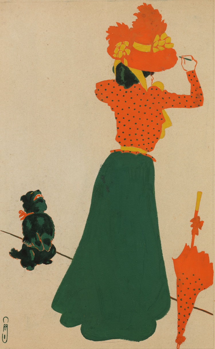 Auguste Jean-Baptiste Roubille-Elegante au petit chien