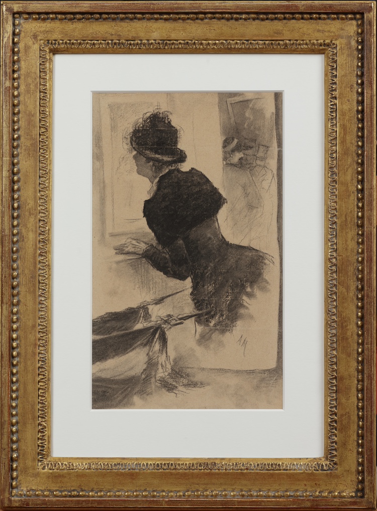 A.M-French School-At the exhibition-Salon Carre-Louvre