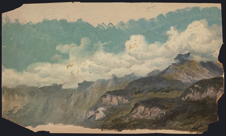 Jean François Xavier Roffiaen-Clouds over Alpine peaks Meyringen Switzerland 1847