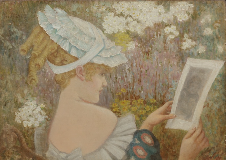 Ismael Adolphe Clavel-Admiring a work of art