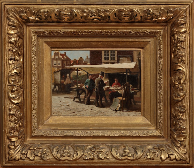 Theo Mesker-The bookstall of Joseph Blok the Groote Markt near the Boterwaag the Hague