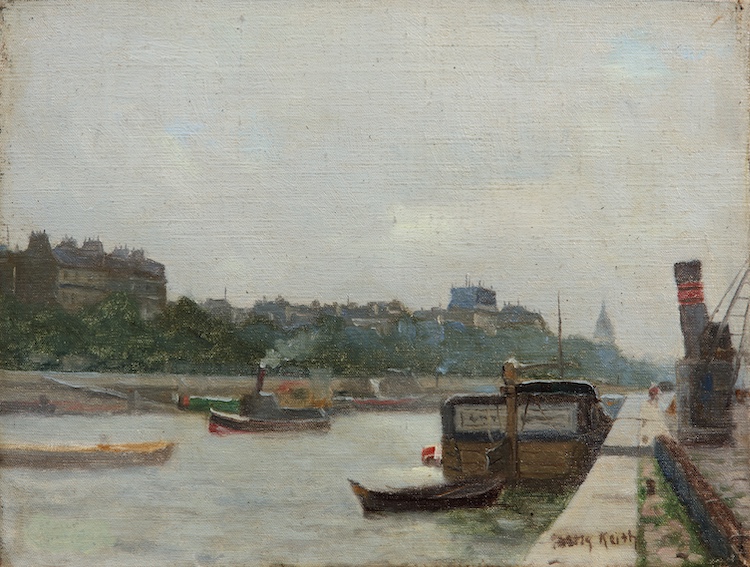 Walter Castle Keith-Seine Paris with the Louvre in the distance