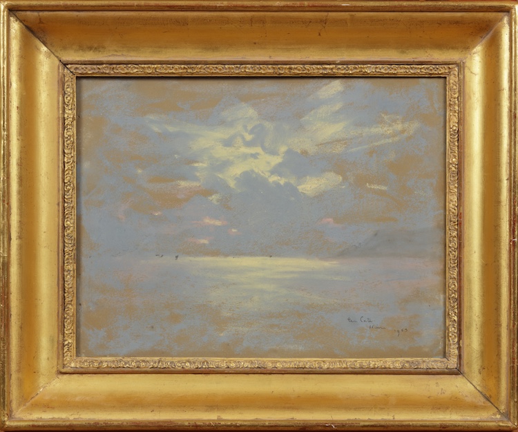 Siebe Johannes ten Cate-Sunset, clouds over the sea, Le Havre