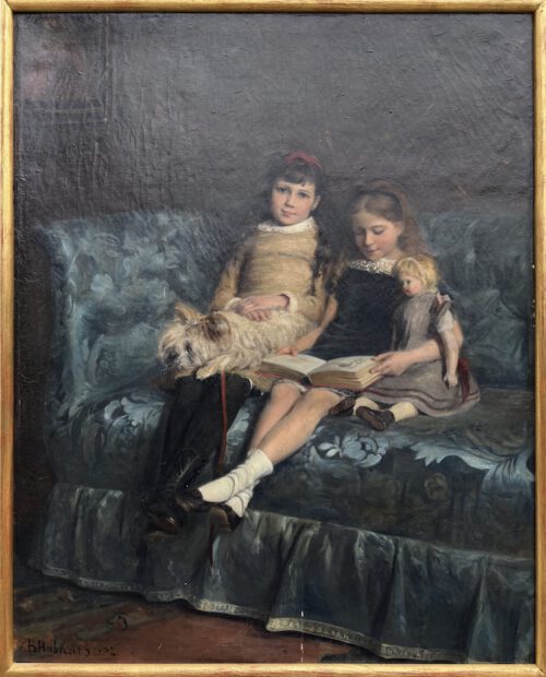 Bramine Hubrecht-Little sisters reading