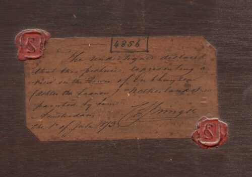 Cornelis Springer-Achter de drie banen, Enkhuizen-Verso