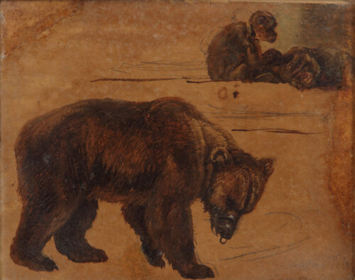 Ludwig Gustav Voltz-A bear and monkeys