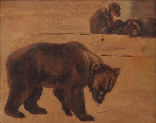 Ludwig Gustav Voltz-A bear and monkeys