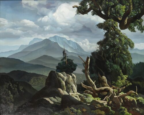 Adriaan van ’t Hoff-Wooded Mountain Landscape