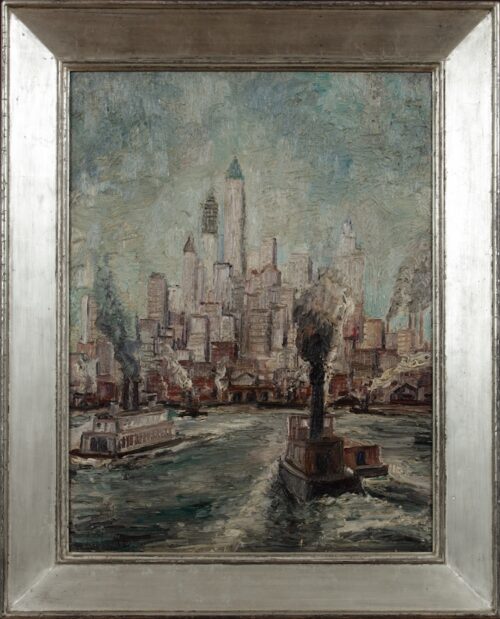 Adriaan Lubbers-New York skyline with boats on the Hudson
